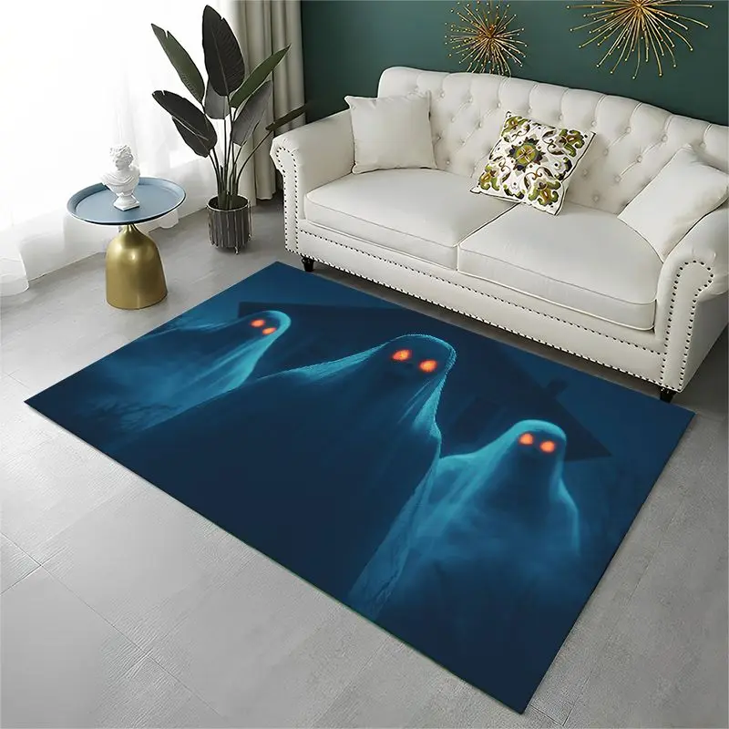 Terrifying Ghost Demon Skull Gothic Large Area Rug Non-slip Carpet for Bedroom Living Room Sofa Doormat Home Decor Floor Mat
