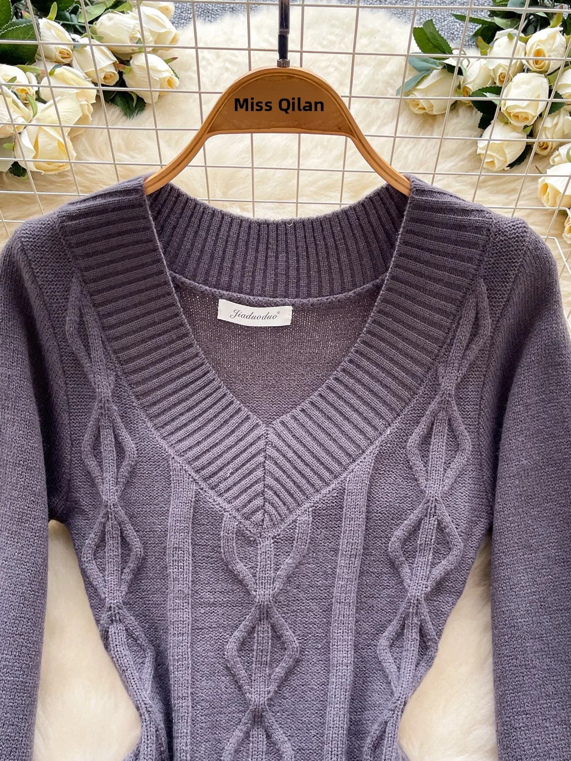 Maglione lavorato a maglia retrò coreano Sle Long Sve Sciolto dimagrante Lusso Ladylike Commute Top Cardigan in puro colore V-ne alla moda