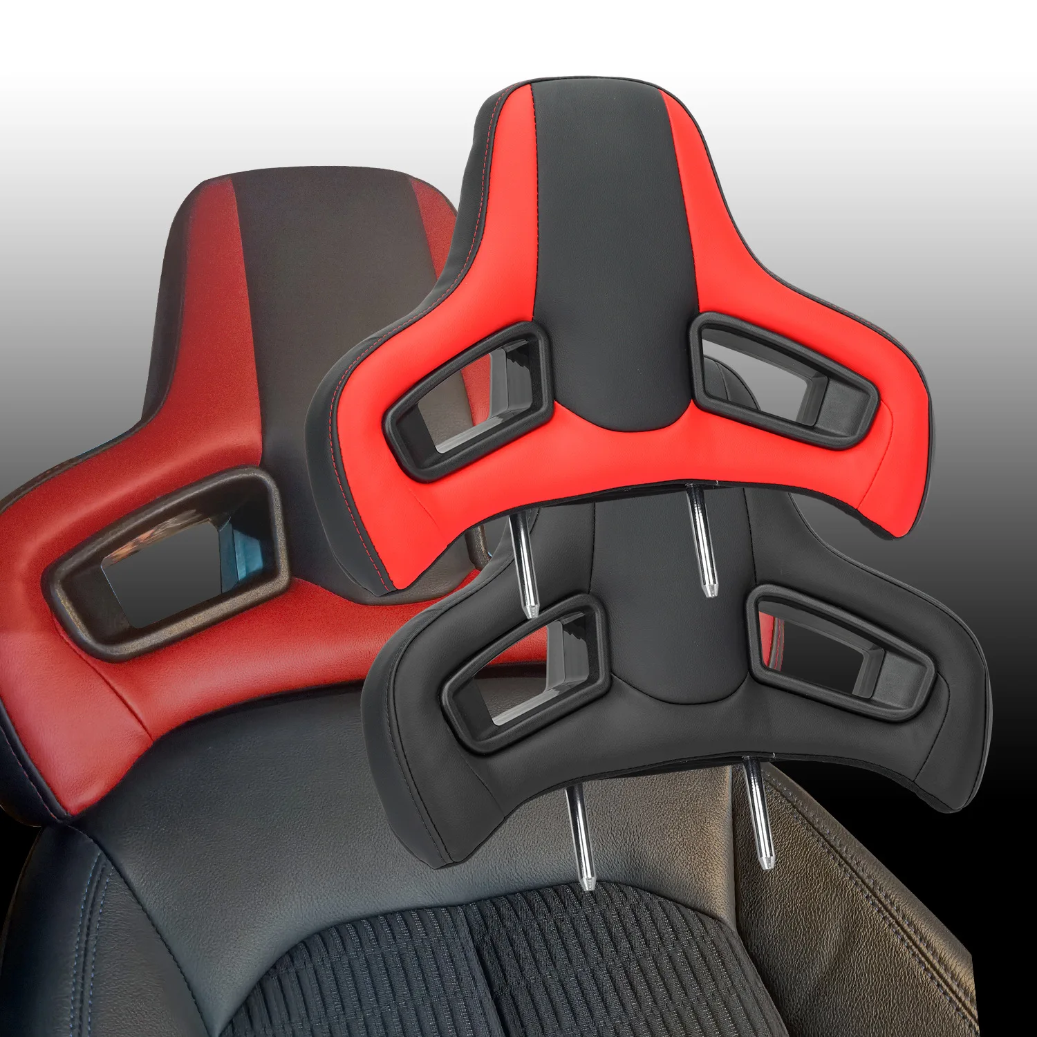 Universal Plug-in Racing Seat Headrest High-quality PVC Triangular Hole Split Type for Sports Car Seat Heads
