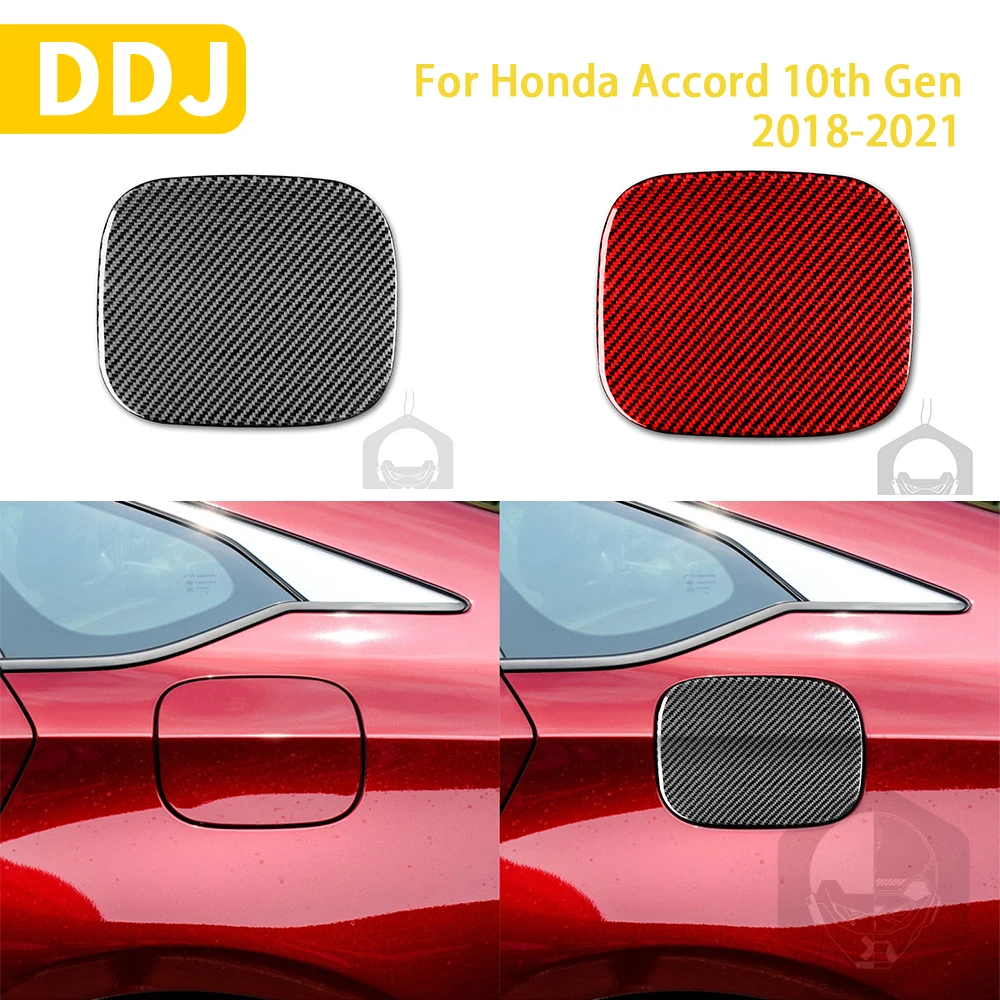 

For Honda Accord 10th Gen 2018 2019 2020 2021 Accessories Carbon Fiber Car Interior Fuel Yank Cap Cover Sticker Decoration