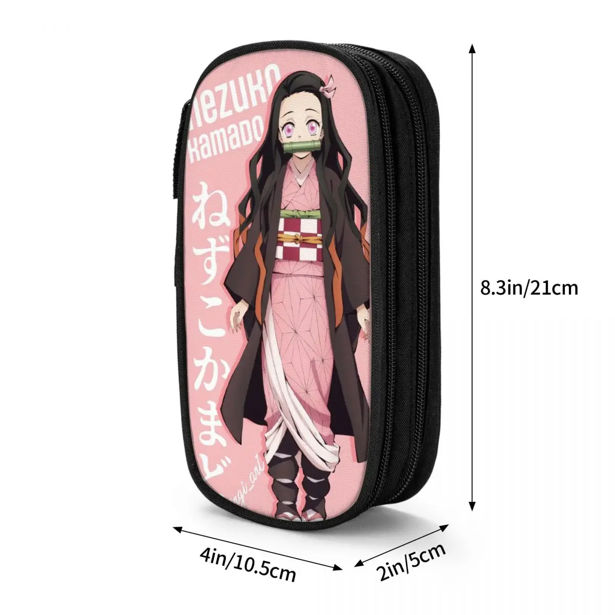 Imagem -06 - Adorável Kamado Nezuko Demônio Slayer Lápis Cases Anime Caneta Crianças Grande Bolsa de Armazenamento Escritório Presentes Papelaria