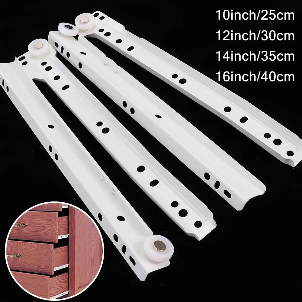 1Pair Two Section Clothing Two Cabinet Rails Computer Table Chute Cabinets Keyboard Roller Drawer Track Slides