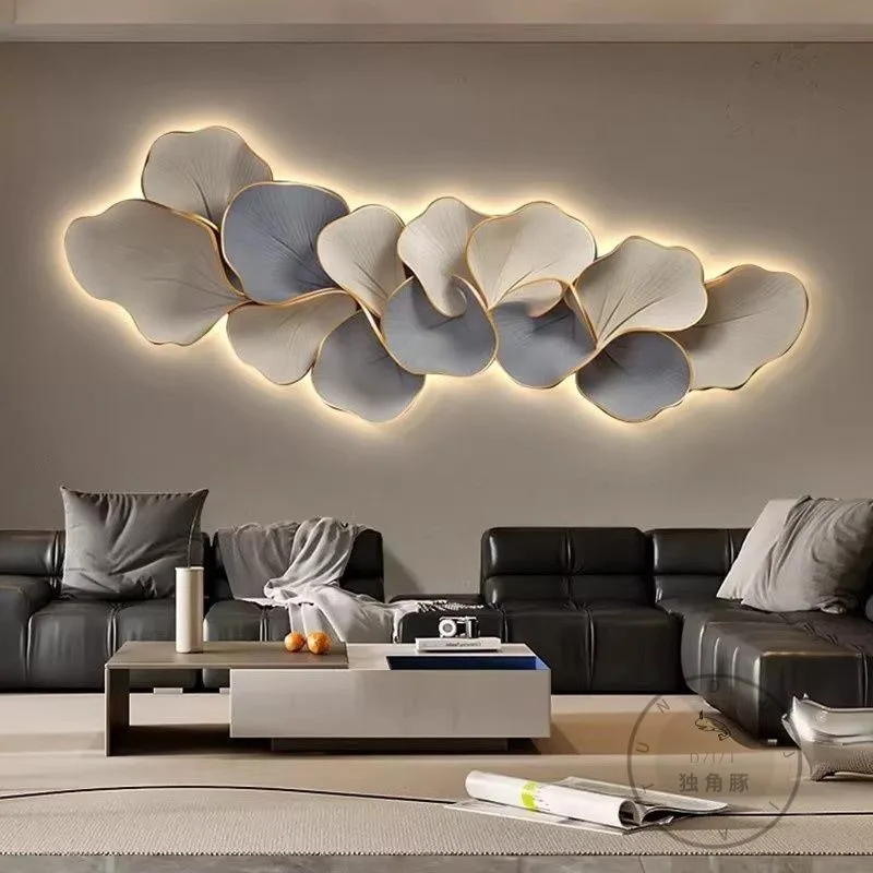 Modern Luxury Living Room Decorative Painting Creative Sofa Background Wall Art Bedroom Bedside Luminous LED Picture Light