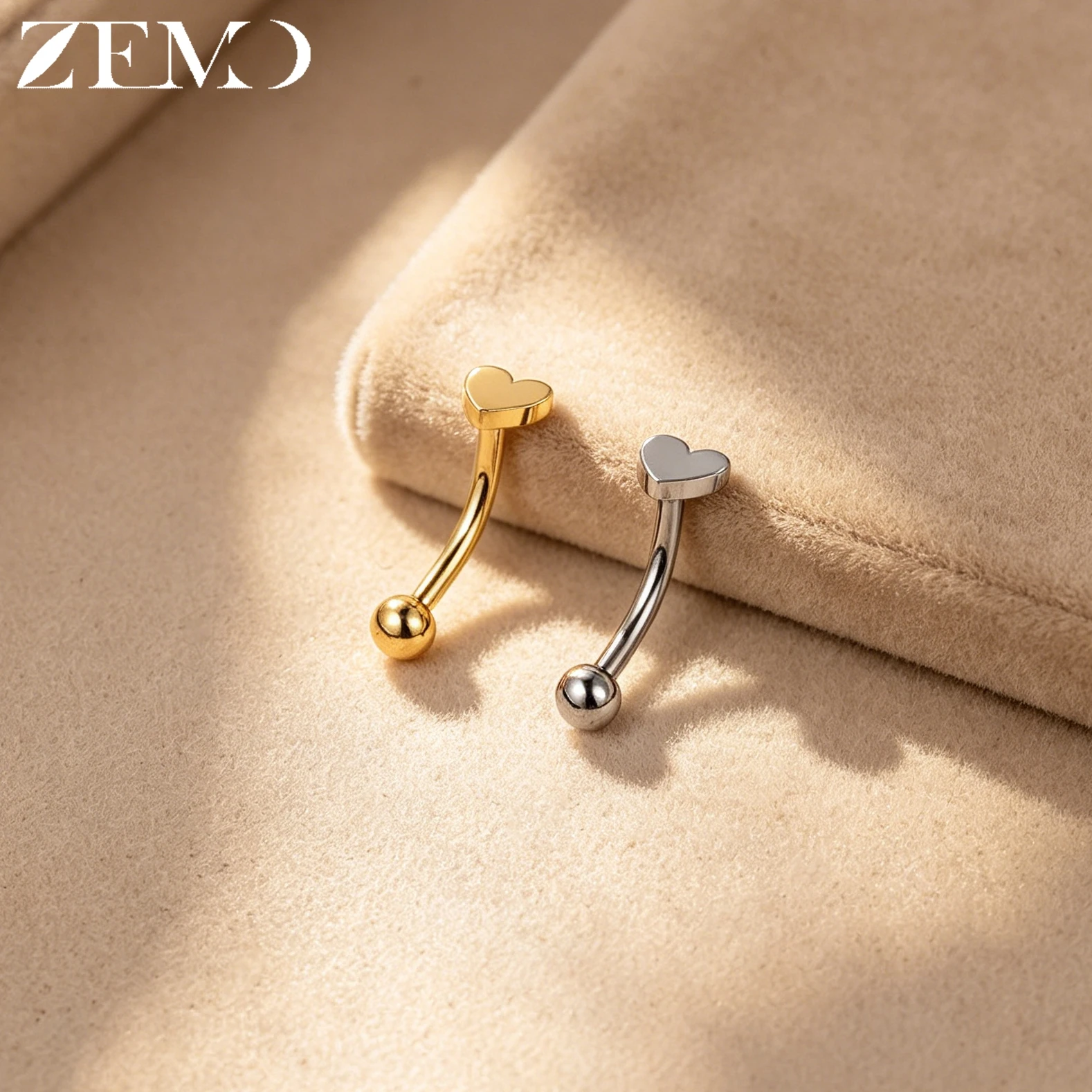 16G Titanium Eyebrow Ring with Star Zircon Earring