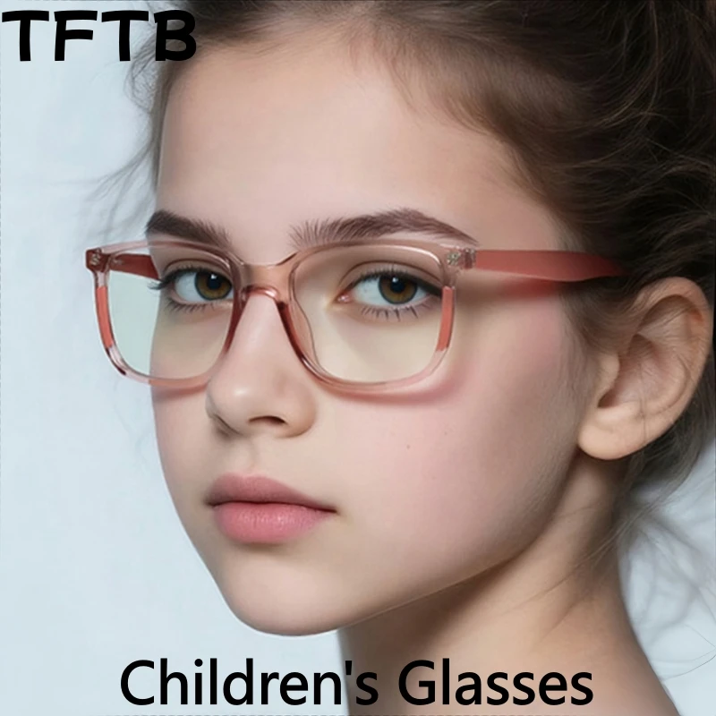 

TFTB Fashion Square Kids Eyeglasses Frame Student Retro Ultra Light TR90 Blue Light Blocking Boys and Girls Optical Glasses 9920