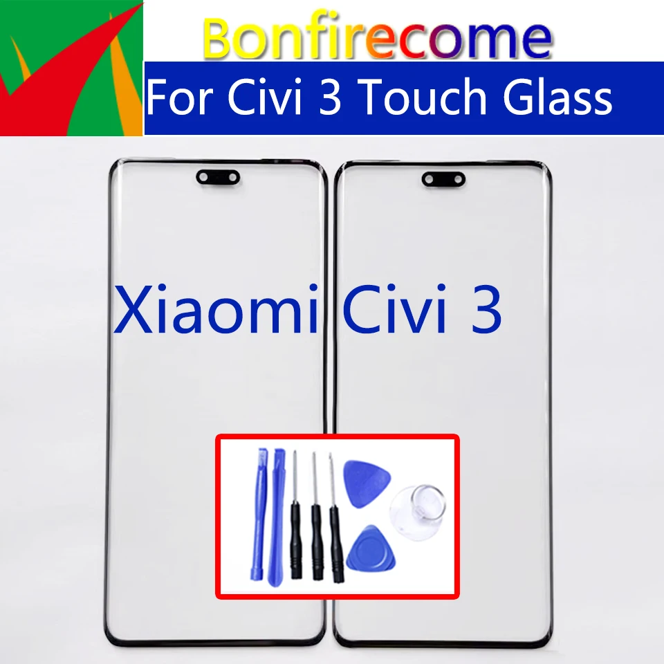 Replacement For Xiaomi Civi 3 Touch Screen Panel Front Outer Glass LCD Lens With OCA Glue