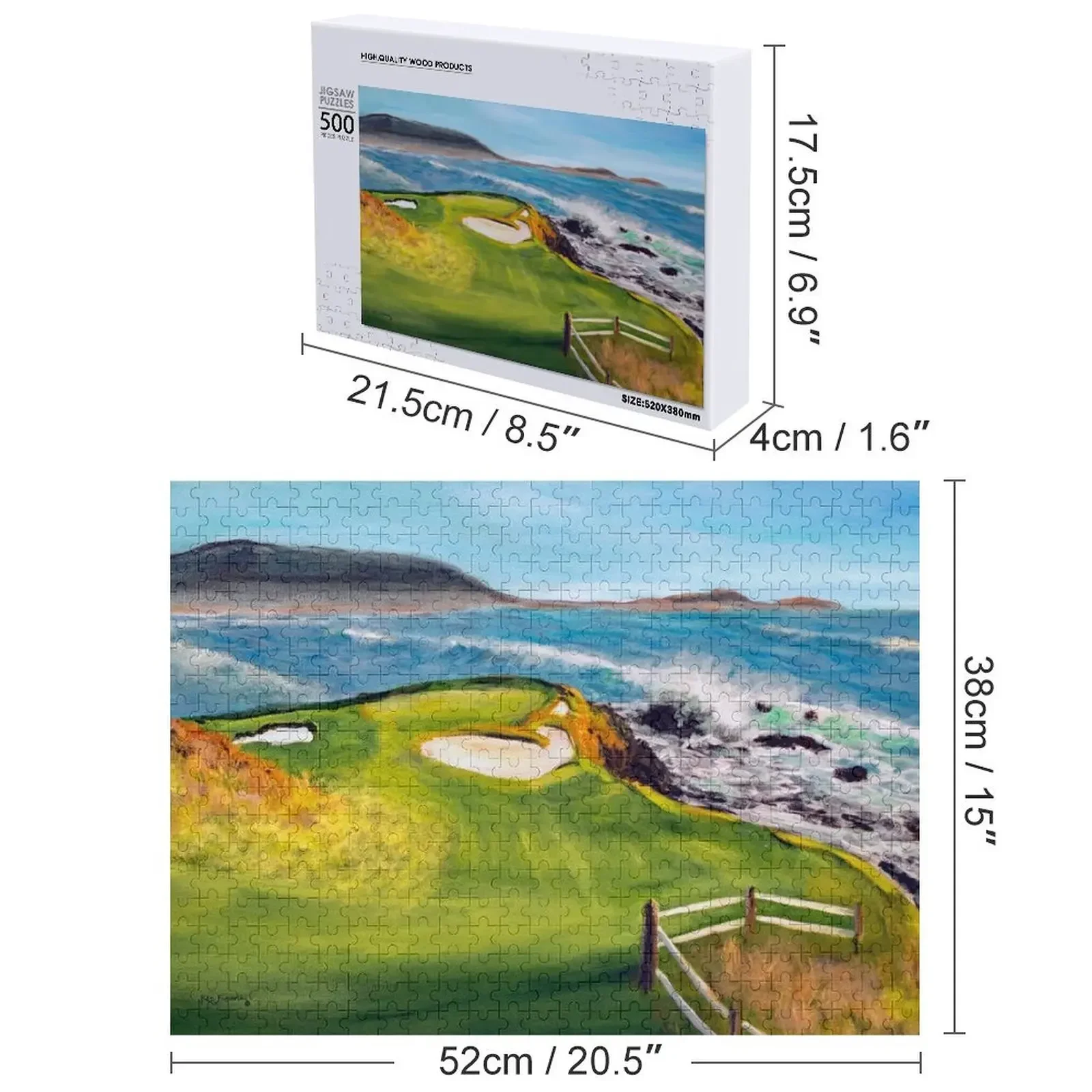 Teka-teki Jigsaw Lubang Ke-7 Di Pebble Beach California Untuk Anak-anak Teka-teki Mainan Anak Dengan Nama Kustom