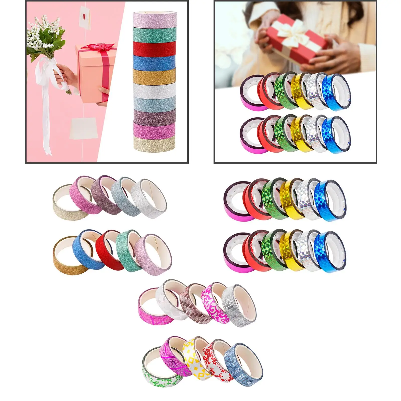 10Pcs Valentine's Day Tapes Masking Tape for Gift Packaging Card Making