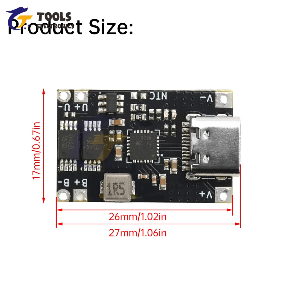5V 3A Step-Down Power Supply Charging Module DC 4.5-12V TYPE-C USB Lithium LiPo Battery Charger Protection Circuit Board