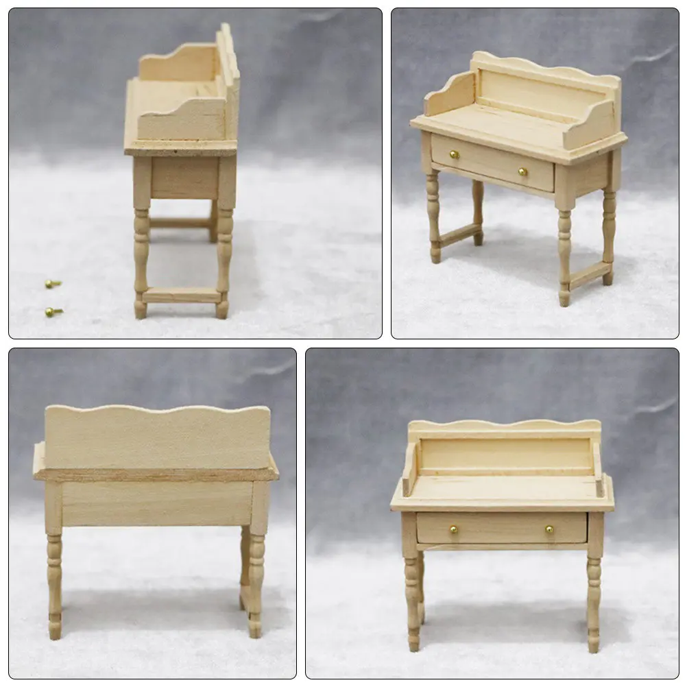 

Miniature Writing Desk Small Size Mini House Simulation Furniture for DIY Kids Decoration Graduation Project Photo Props