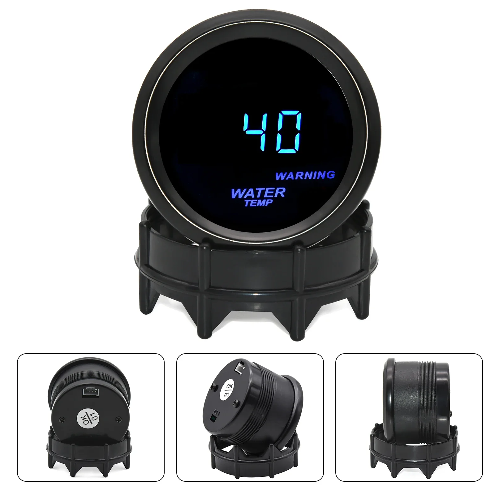 52mm Auto-Wassertemperaturanzeige 40-150 Celsius Wassertemperatur Blaues Licht Autoanzeige mit Warnalarm-Sensor Automotoranzeige 12V – Detail 3