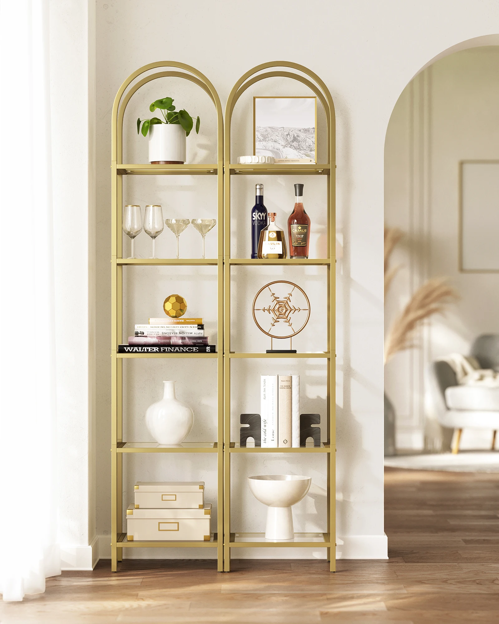 VASAGLE Bookcase, with 5 levels, height 183.5 cm