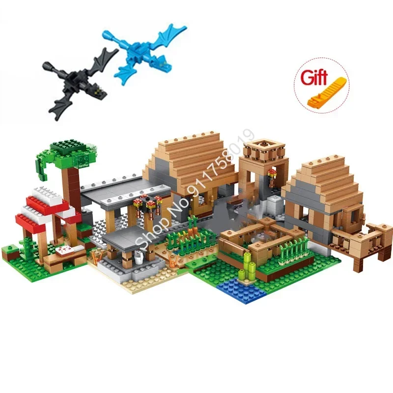 

My World The Farm Cottage Building Blocks Compatible My World Village House Figures Brick Toys For Children
