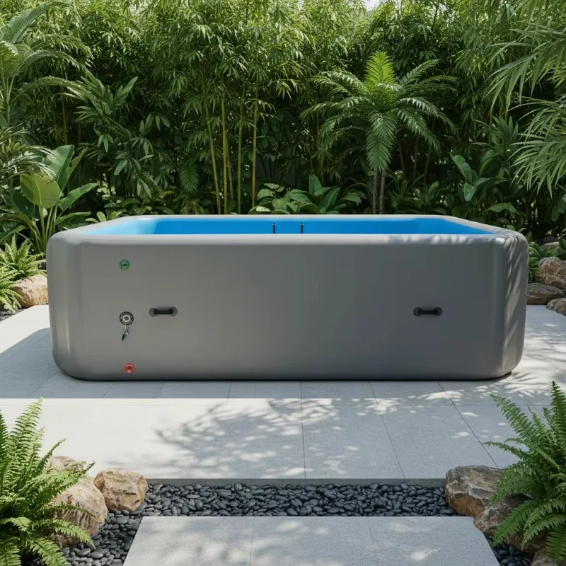 

Custom Large Capacity PVC Inflatable Swimming Pool 3x2x1m Rectangle Shape 20cm Thick Family Party Use for Kids & Adults