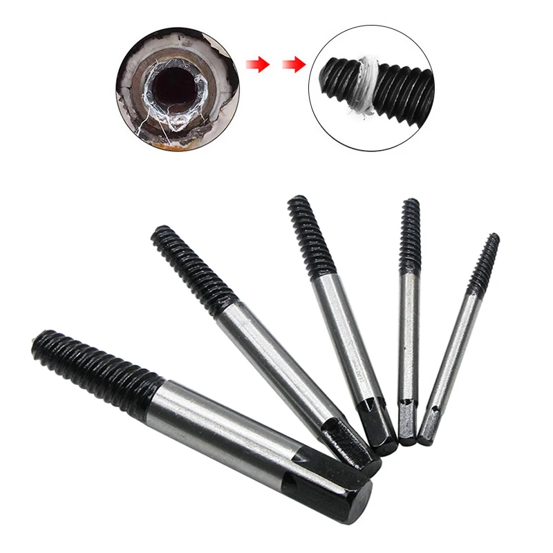 5pc Broken Wire Extractor 6pc Fine Tooth Broken Head Screw Removal Faucet Removal Tool Accessory Set