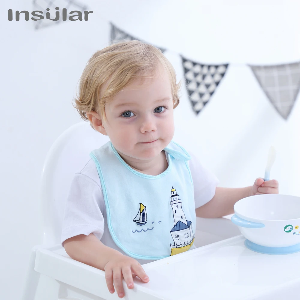 

INSULAR Baby Cartoon Bib Newborn Cotton Burp Cloths Infant Absorbent Towels Kids Fashion Bandana Waterproof Printing Scarf 3 Pcs