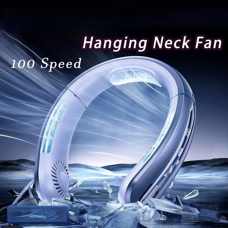 แบบพกพามินิแขวนคอพัดลมดิจิตอลจอแสดงผลพัดลมไร้ใบพัดสายคล้องคอ Air Cooler USB ชาร์จพัดลมระบายความร้อนเครื่องมือ