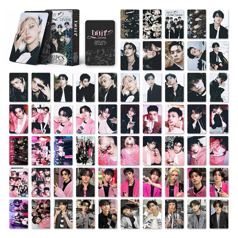 

В наличии оптовая продажа SKZOO 92 шт. Stray Kids DOIT альбом карты ЛОМО 60 двусторонних фотокарточек +32 наклейки для коллекции фанатов