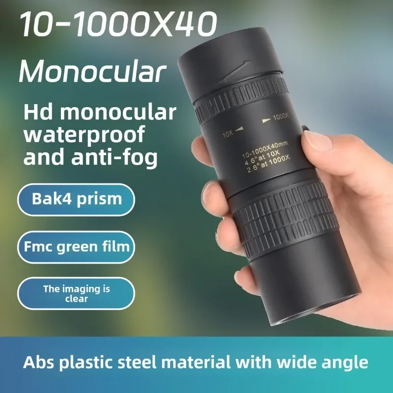 New monoculars, 10-300x40 zoom, high definition, can be connected to mobile phones, with tripod and mobile phone clip