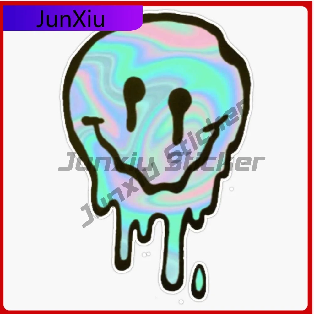 

Melting Smiley Vinyl Waterproof Sticker Decal Car Laptop Wall Window Bumper Sticker Custom Van Stickers And Decals Accessory