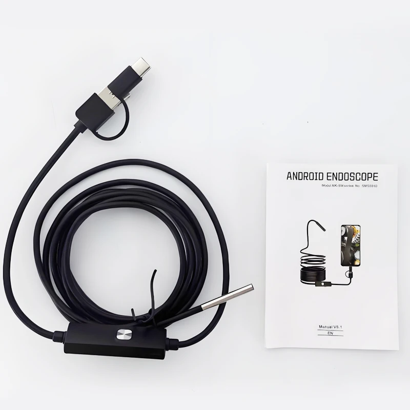 Dearsee 3 in 1 Android USB المنظار الصناعي مع 6 مصابيح LED كاميرا فحص Borescope المقاومة للماء