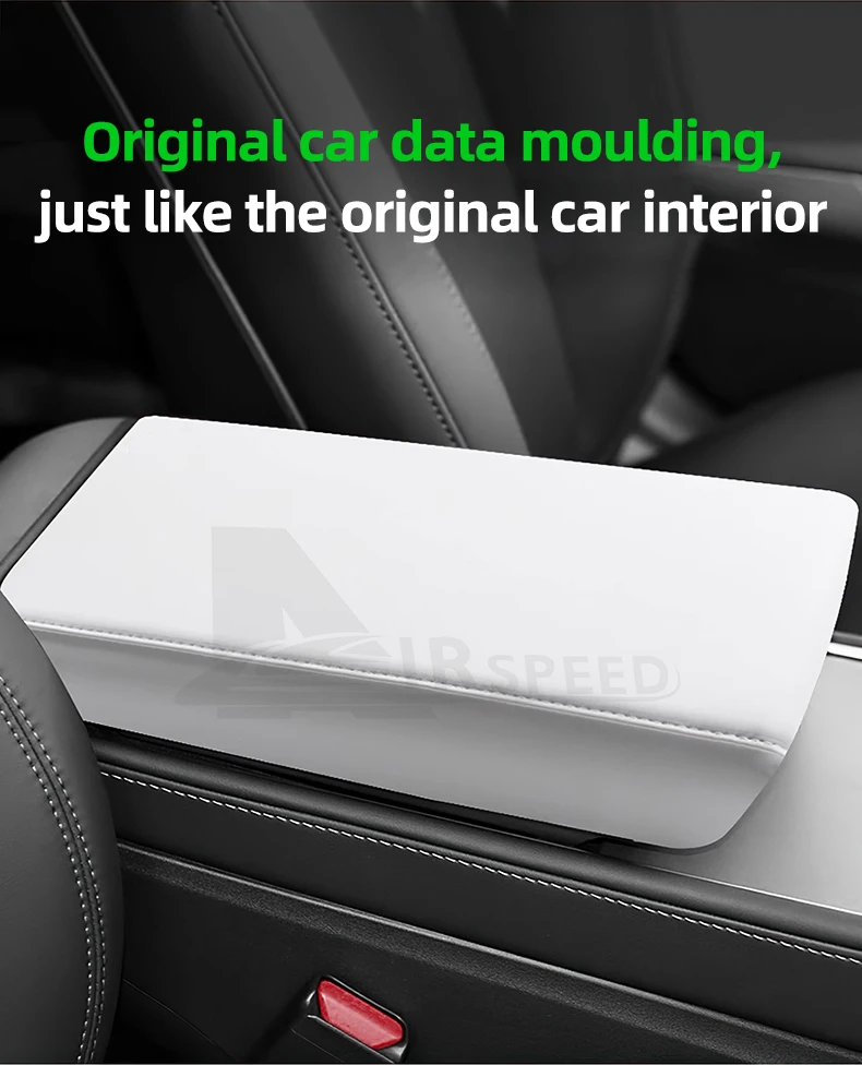 Leder-Armlehnenbox-Schutzabdeckung aus ABS für Tesla Model Y Juniper 2025 2026 2027 Model 3 2017-2023 Highland 2024 Armlehnenkasten-Deckel – Detail 5