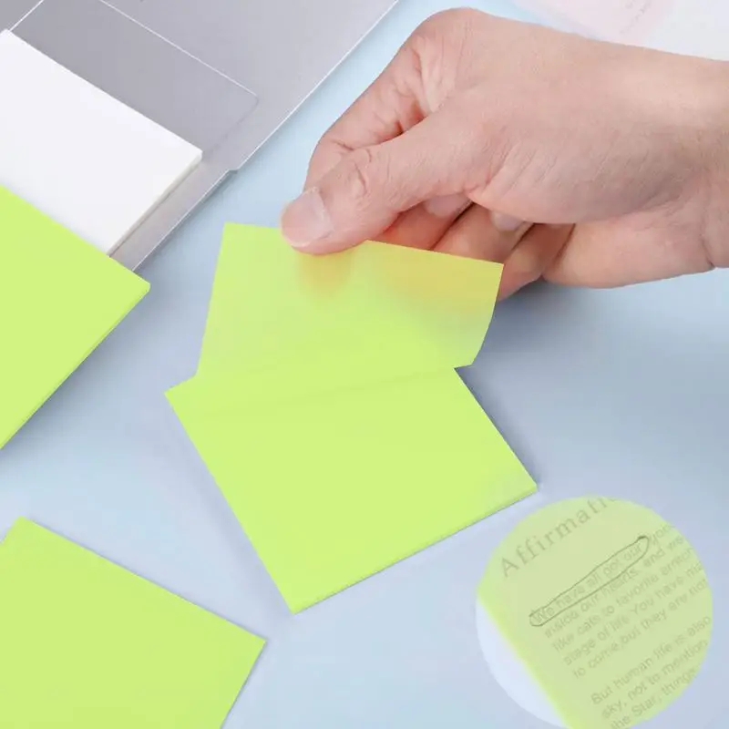 Waterproof Translucent Sticky Notes Waterproof Translucent Color Memo Pad 6 Colors Transparent Pads Translucent Sticky Notes