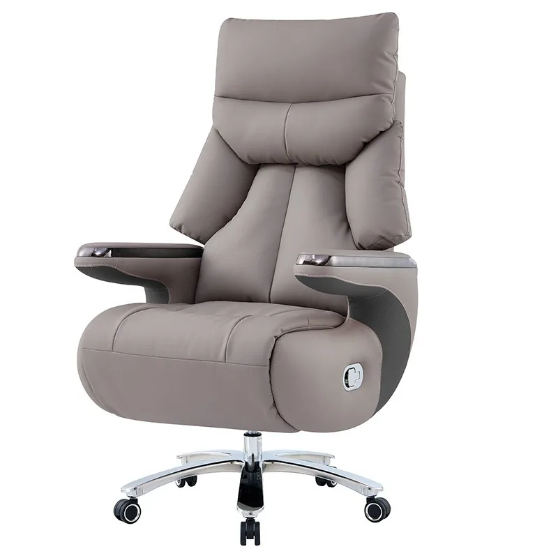 Recumbable electric boss chair, comfortable cowhide office home study computer chair