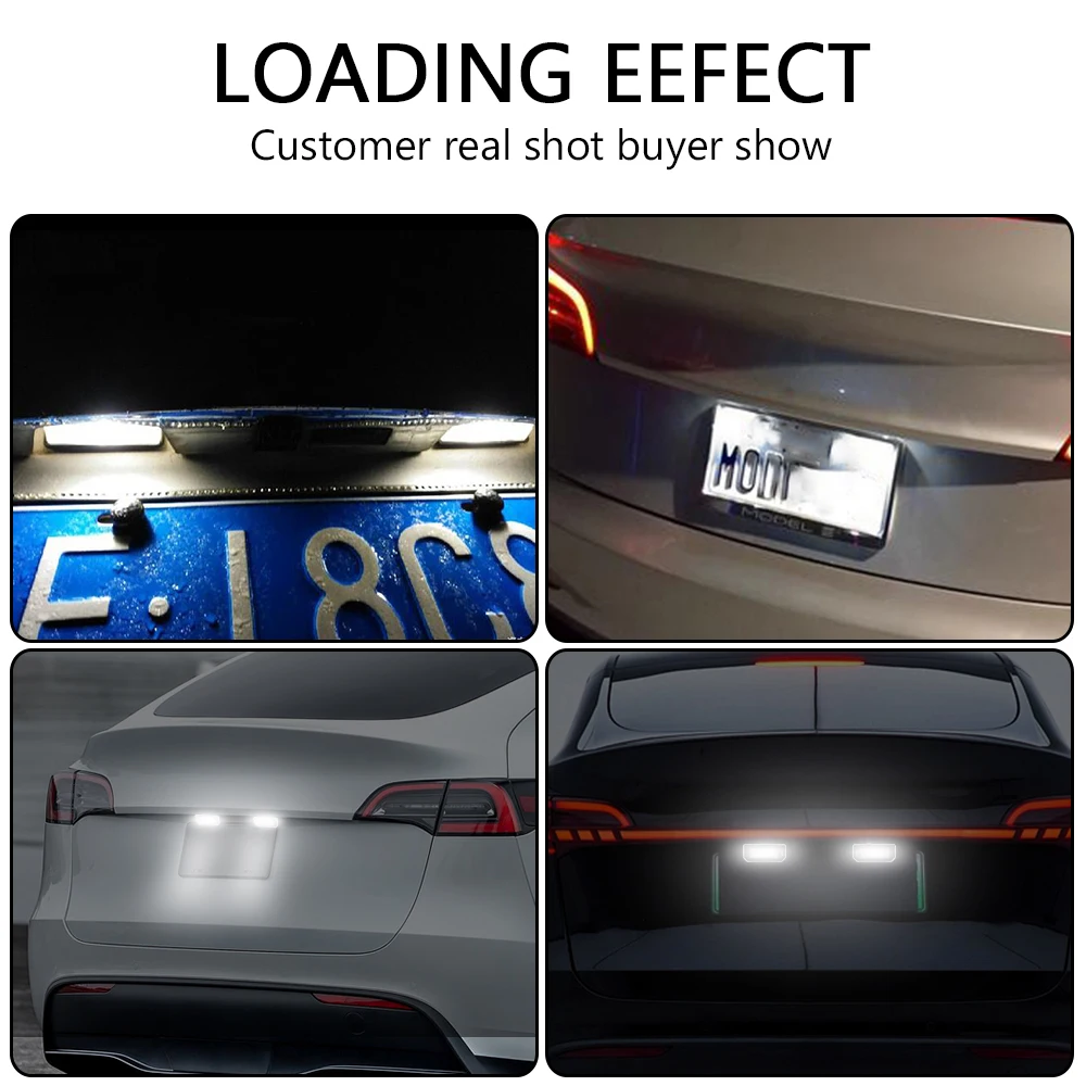 13.5V 5700K Car Accessories Car License Number Plate Lights Upgrade LED Lamp Accessories For Tesla Model 3 Model Y 2Pcs/Set