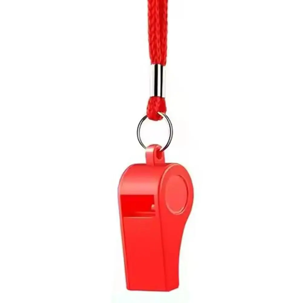 

Красный пластиковый спортивный свисток с ремешком, громкий и четкий звук для судей, тренеров, спасателей, экстренных ситуаций, кемпинга