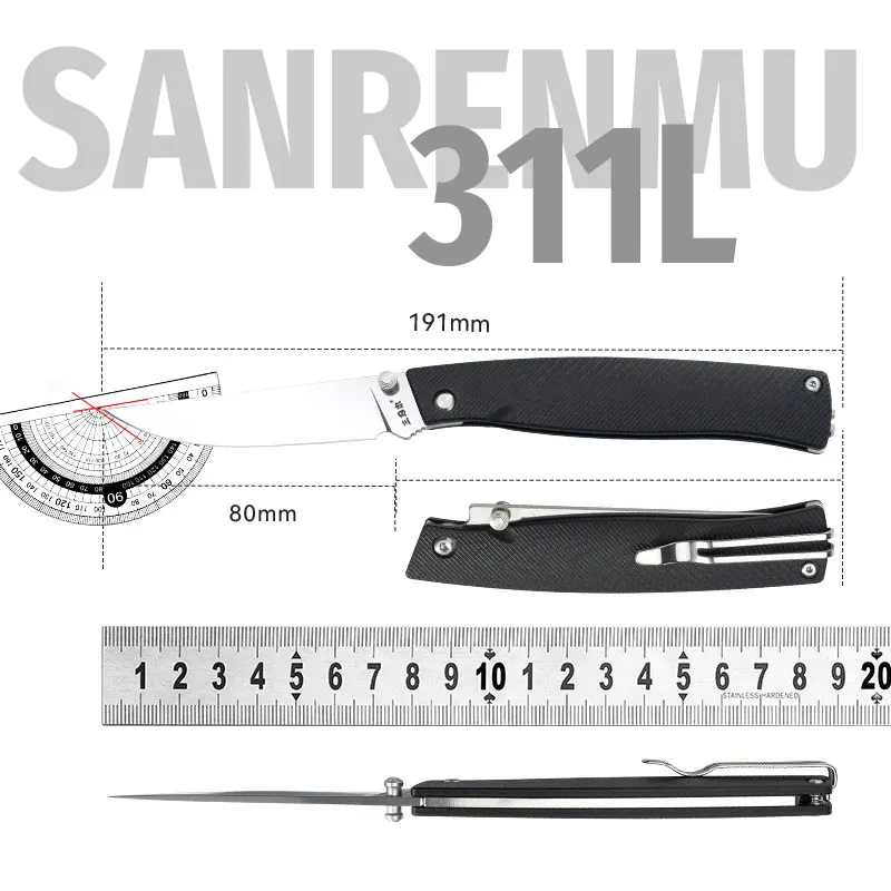 SANRENMU 311L MINIOutdoor Pocket Folding Knife Camping Fishing Hunting 12C27 Blade EDC Lockless Tool Gift Table Knife New