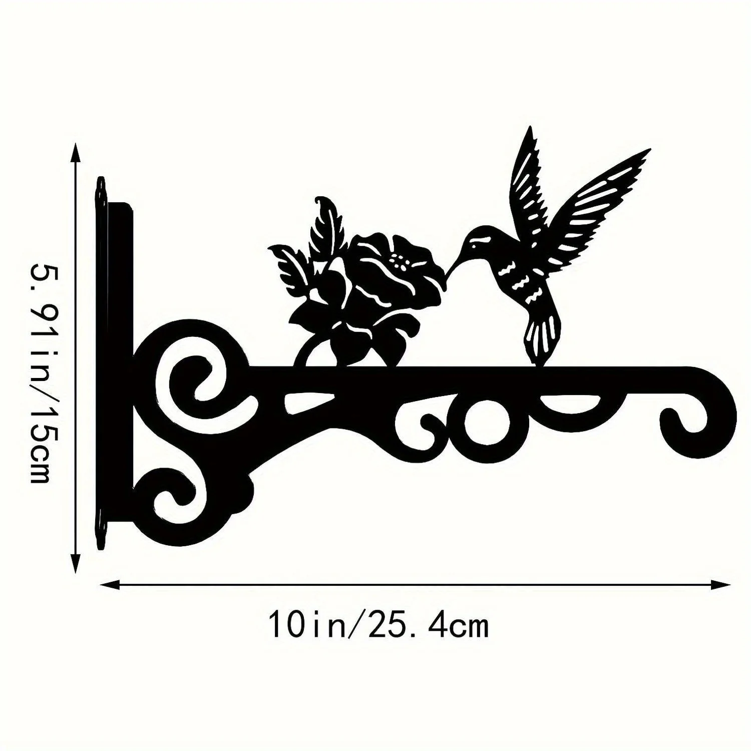 2pcs Black Metal Plant Hanger with 3 Birds & Leaf Design - Heavy-Duty, Easy to Install, No Battery Required - Ideal for Outdoor