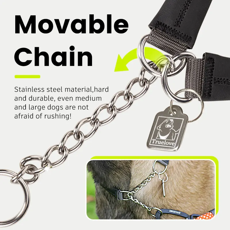 Truelove Training Slip Dog Collar No Pull Soft Nylon Pet Chain Necklace Reflective Easy Control For Small Medium Large Dogs Walk