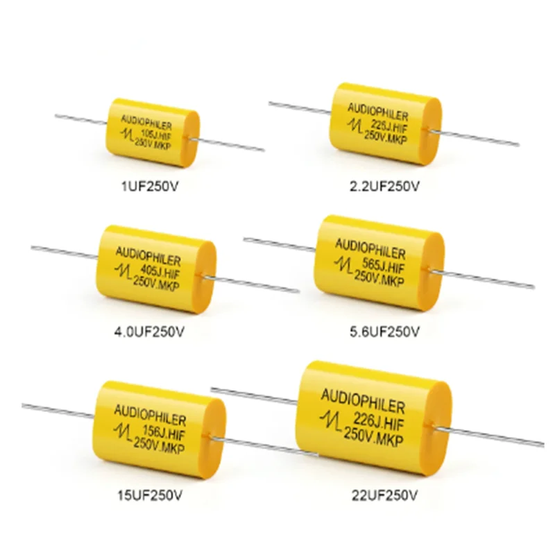 10 Stuks Mkp Higt Kwaliteit Axiale Audio Elektrodeloze Condensator 250V 1Uf 1.5 1.8 2.2 2.7 3.3 4.7 5.6 6.8Uf 8.2 10 12 15 20 22 33 47Uf