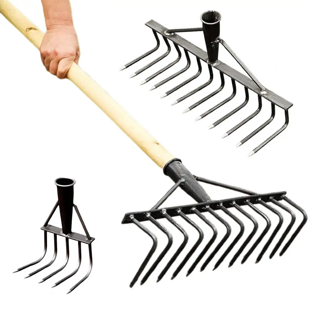 Vegetable Field Rake Steel Garden Weeding Rake Heavy-duty Steel Weeding Rake Hand Weeder Set for Gardening Vegetable Field Soil