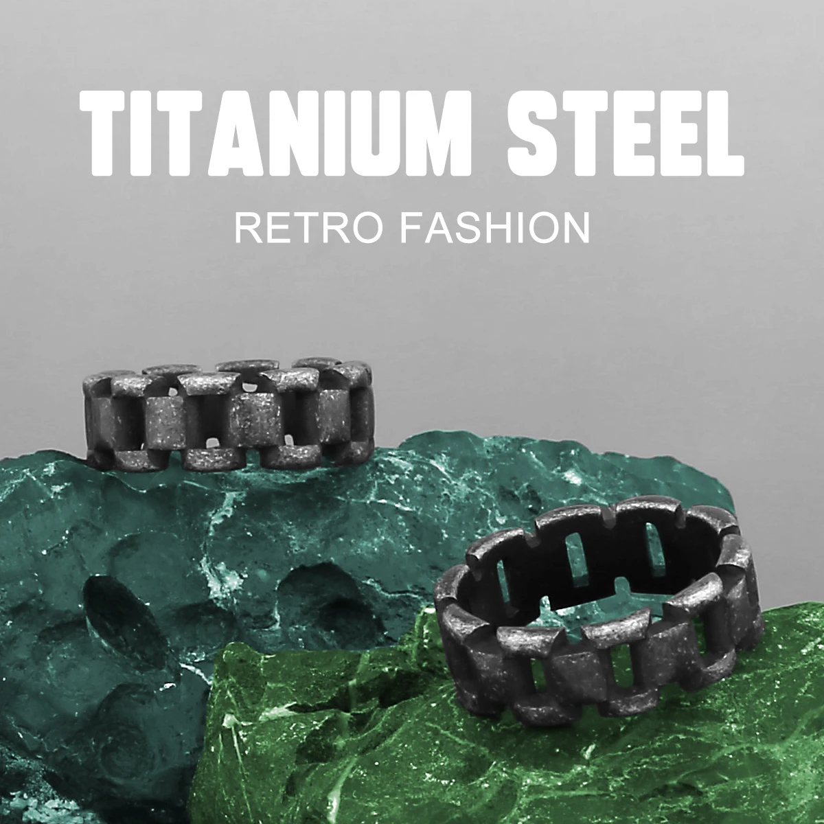 

316L Stainless Steel Retro Motorcycle Chain Ring Men and Women Fashion Hip Hop Biker Handmade Ring Gift Simple Jewelry Wholesale