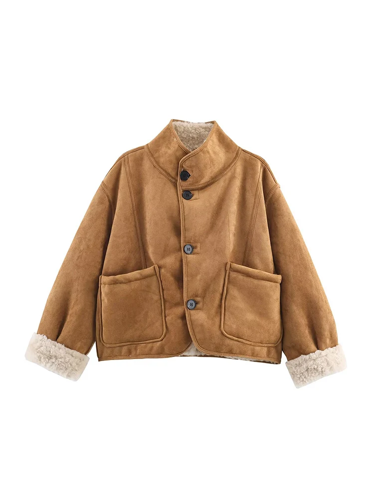 

European-style new women's fashionable and versatile reversible jacket with a sophisticated design.