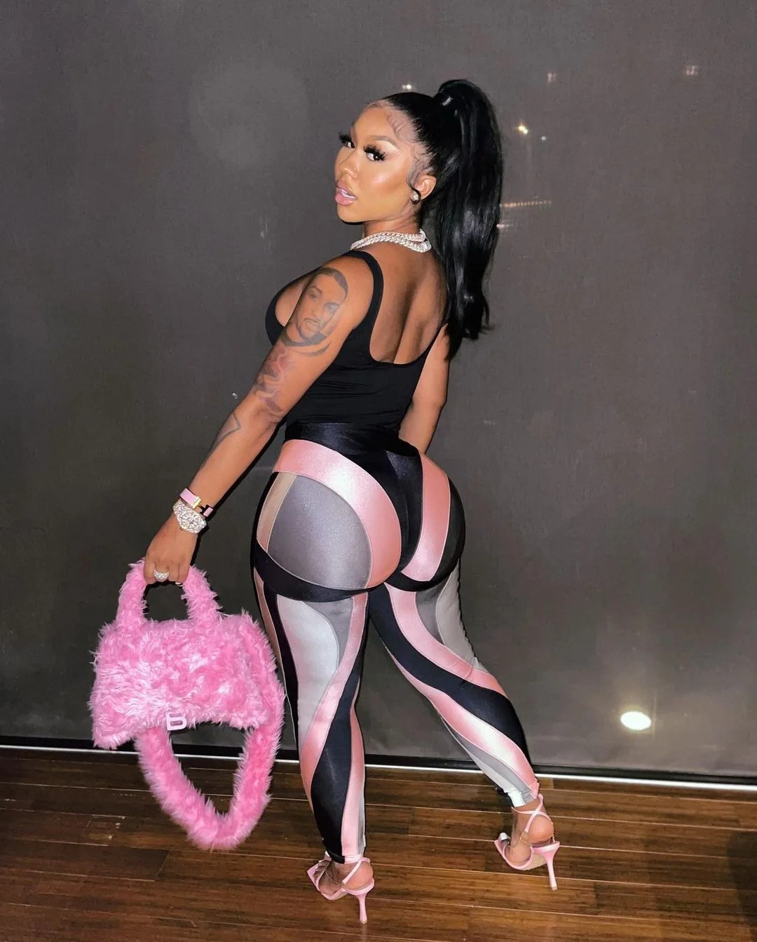 STYLISH LADY Contrast Color Striped Printed Pants 2025 Autumn Women High Waist Sexy Club Party Street Sporty Skinny Pants
