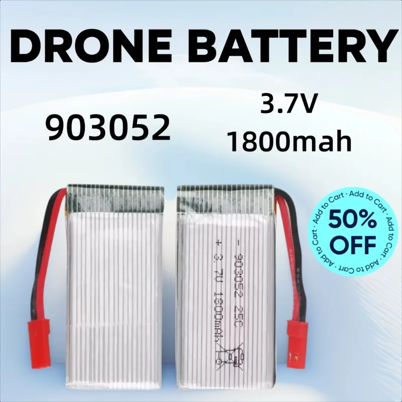 

3.7V 1800mah 25C HQ859B JST Plug Lipo Rechargeable Battery for RC Quadcopter Drone H11D H11C T64 T04 T05 F28 F29 T56 T57