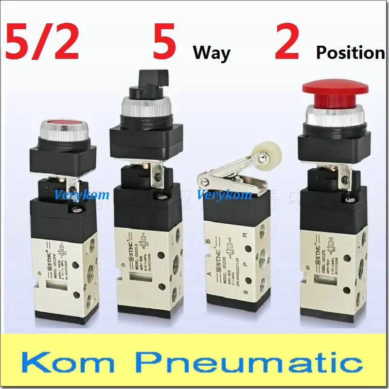 STNC G522 Series 5/2 Way Pneumatic Manual Control Valves Roller Limit Switch Air Mechanical Valve G522R G522PB G522PP G522LB