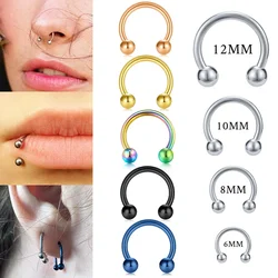 1PC Stainless Steel Nose Ring 12G 14G 16G 20G Nose Piercings Helix Ear Piercing Women Men Septum Rings Body Piercing Jewelry