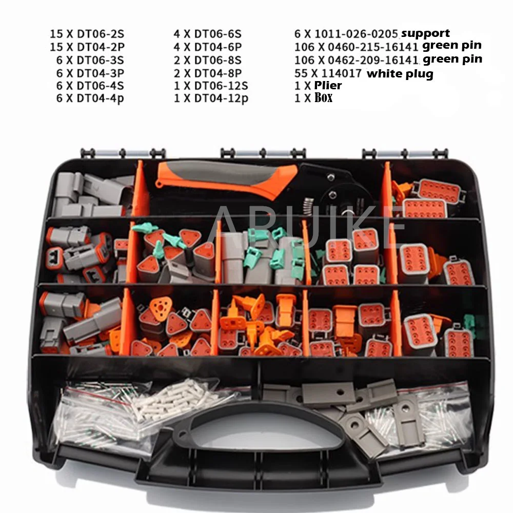 DT06-2S DT Series Automotive Waterproof Connector Set 2P/3P/4P/6P/8P/12P with Crimping Pliers