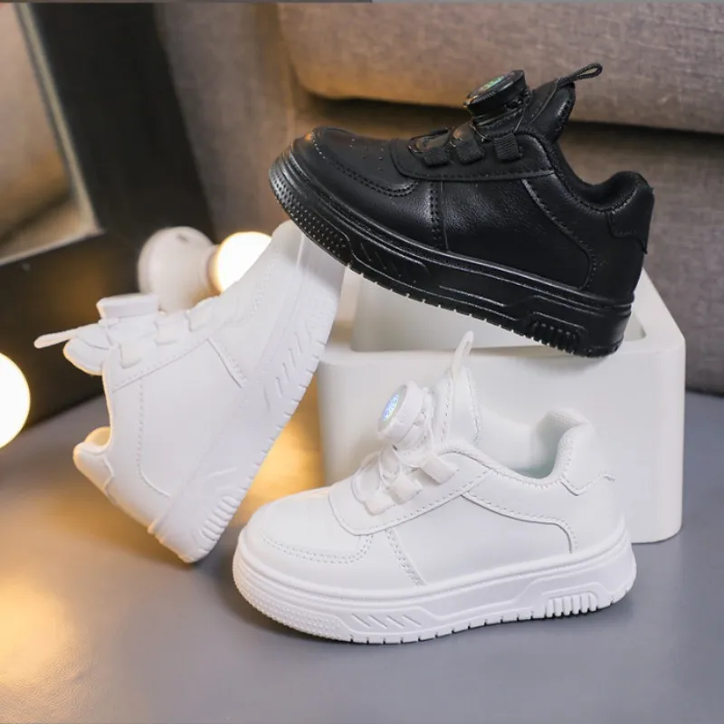 

2025autumn new boys' low top board walking shoes girls' breathable wear-resistant white shoes students' solid color casual shoes