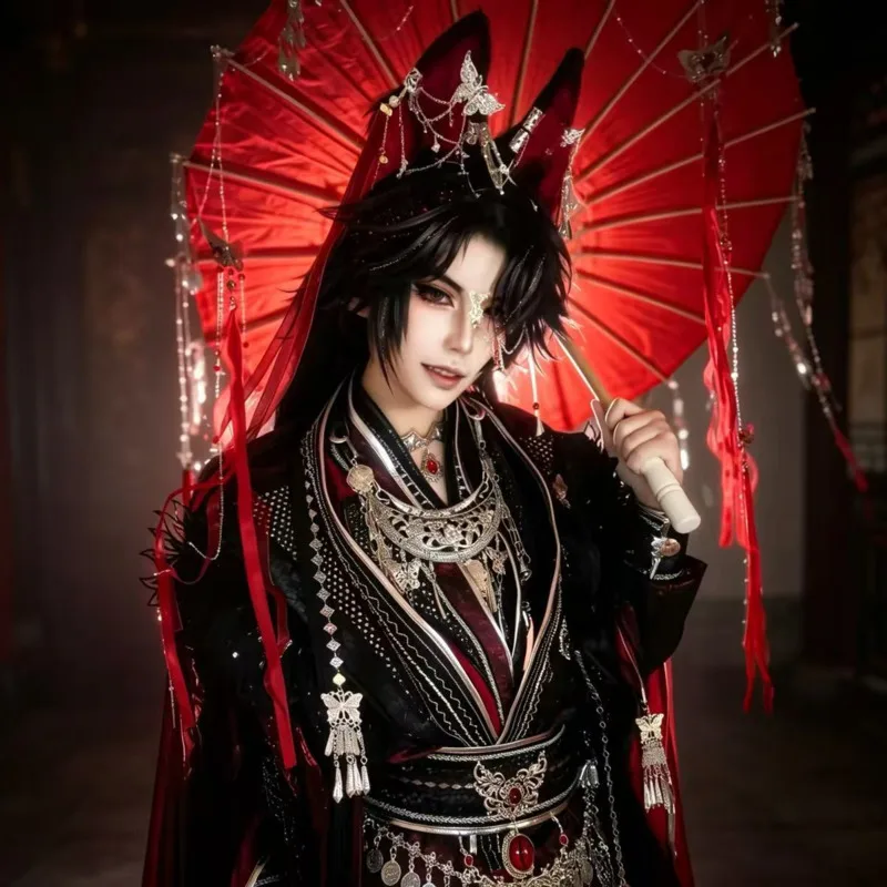 Halloween Tian Guan Ci Fu Hua Cheng Cosplay Costume Huacheng Wig Outfits Women Men Hanfu San Lang Costumes Role Play Customized - view 2
