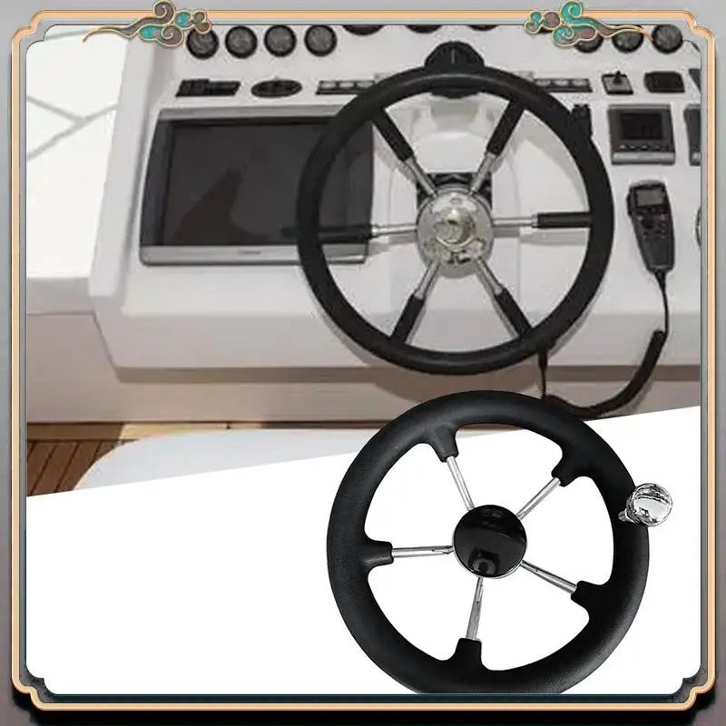 

Надежное морское 11-дюймовое 5-спицевое рулевое колесо из нержавеющей стали, сверхмощная морская лодка, морские детали, аксессуары для лодок для морской Y