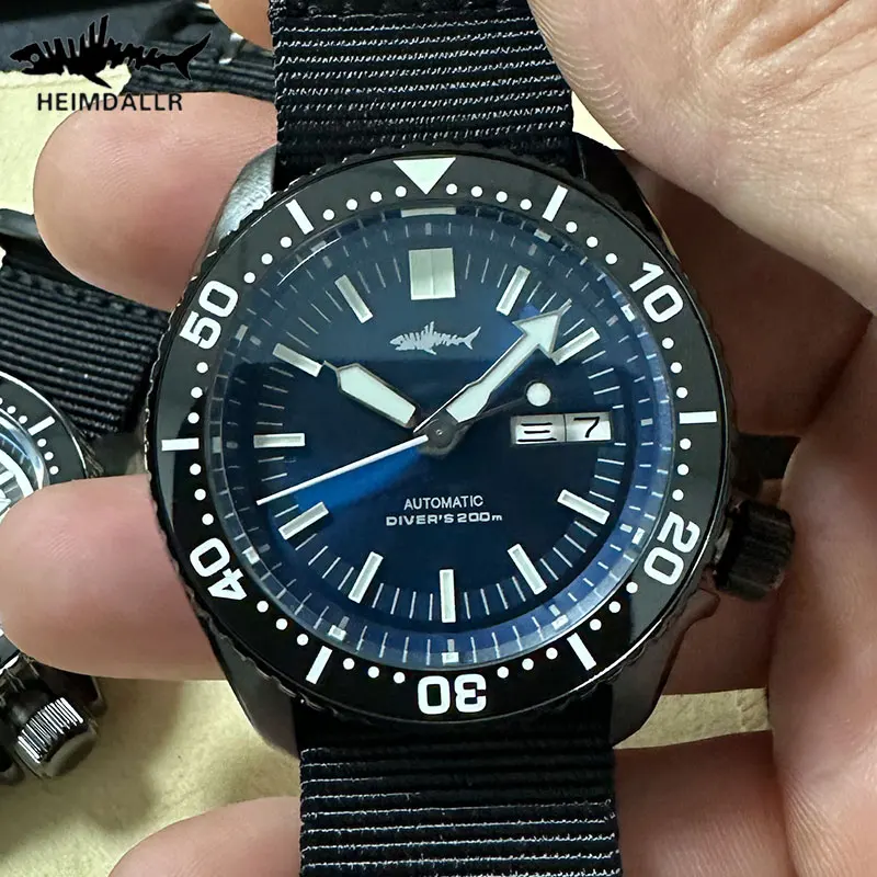 Heimdallr SKX007 Men's Diver Watch PVD Plated Case Sapphire 20Bar Waterproof Date Week NH36A Automatic Mechanical Watches BGW-9