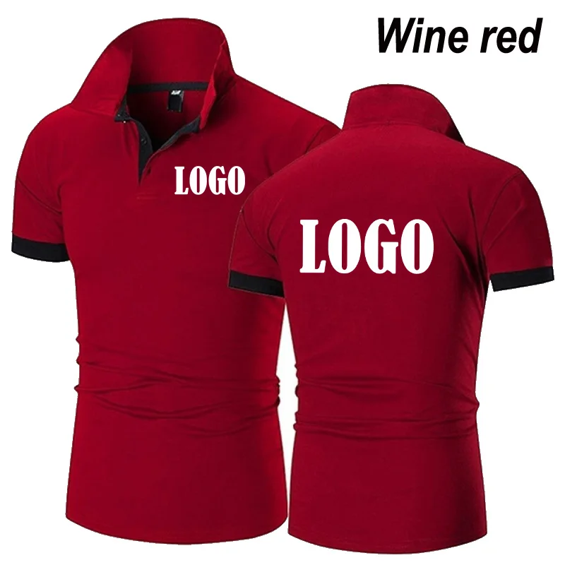 Customized New Fashion Polo Shirt Men\'s Summer Slim Fit Solid Color Button Breathable Polos Casual Men Clothing