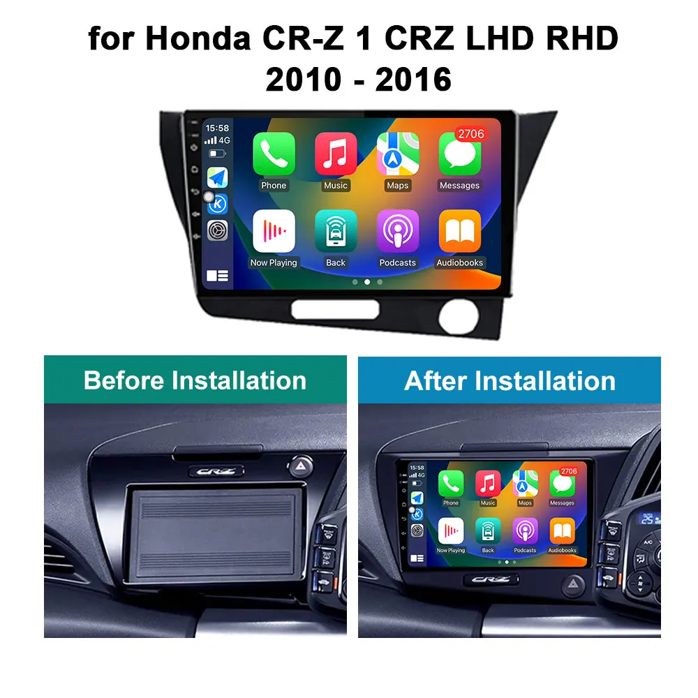 9-дюймовый автомобильный мультимедийный плеер Android OS для Honda CR-Z 1 CRZ LHD RHD 2010 - 2016 GPS навигация Сенсорный экран BT DSP стерео