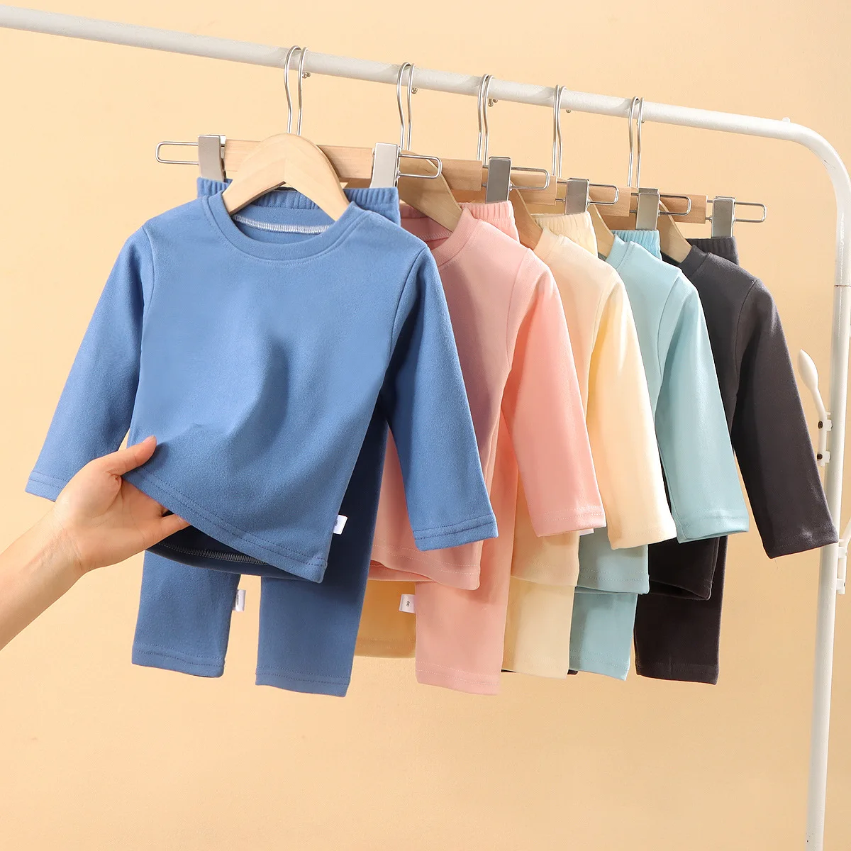 Ensemble de sous-vêtements thermiques 2 pièces pour enfants, vêtements d'automne pour garçons et pantalons, pull en coton rembourré, vêtements décontractés pour filles, tenue de maison Joker
