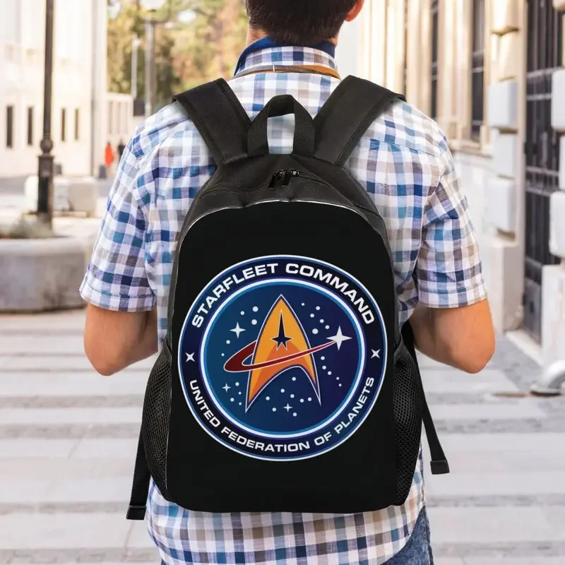 Star Trek mochilas personalizadas para hombres y mujeres, bolsa de libros para estudiantes universitarios, se adapta a computadora portátil de 15 pulgadas, bolsas de la serie de TV de ciencia ficción